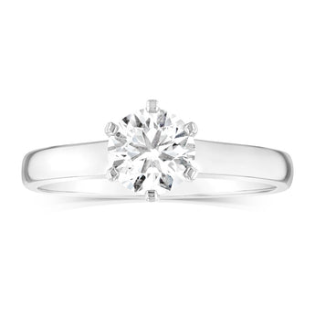 Luminesce Lab Grown 18ct White Gold 1 Carat Certified Diamond Solitaire Ring