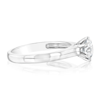 Luminesce Lab Grown 18ct White Gold 1 Carat Certified Diamond Solitaire Ring