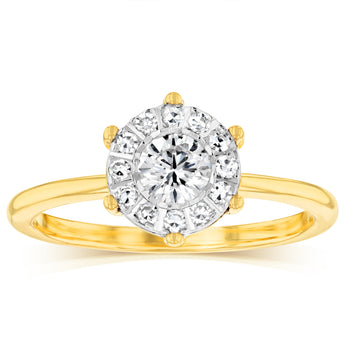 Luminesce Lab Grown 9ct Yellow Gold "2.25 Carat Look" 1/2 Carat Diamond Ring