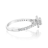 Luminesce Lab Grown 9ct White Gold 1 Carat Diamond Halo Solitaire Ring