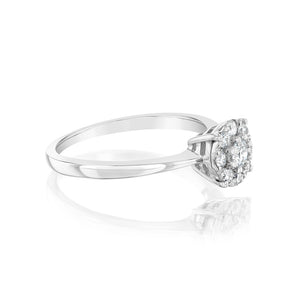 Luminesce Lab Grown 9ct White Gold 0.30 Carat Diamond Round Cluster Ring