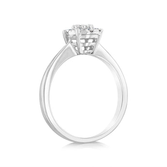 Luminesce Lab Grown 9ct White Gold 0.30 Carat Diamond Round Cluster Ring