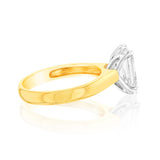 Luminesce Lab Grown Certified 2 Carat Emerald Diamond Ring in 18ct Yellow Gold
