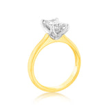 Luminesce Lab Grown Certified 2 Carat Emerald Diamond Ring in 18ct Yellow Gold