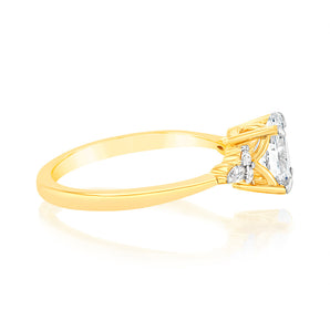 Luminesce Lab Grown 18ct Yellow Gold 1.10 Carat Diamond Solitaire Ring with 1 Carat Oval Center Diamond