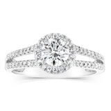Luminesce Lab Grown 14ct White Gold 1 Carat Diamond Split Shank Ring