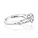 Luminesce Lab Grown 14ct White Gold 1 Carat Diamond Split Shank Ring