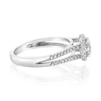 Luminesce Lab Grown 14ct White Gold 1 Carat Diamond Split Shank Ring