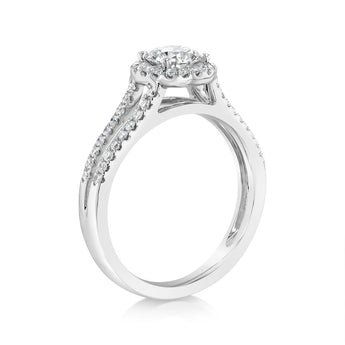 Luminesce Lab Grown 14ct White Gold 1 Carat Diamond Split Shank Ring