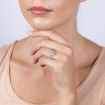 Luminesce Lab Grown 14ct White Gold 1 Carat Diamond Split Shank Ring