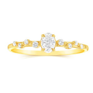 Luminesce Lab Grown 9ct Yellow Gold 1/3 Carat Diamond Solitaire Fancy Ring