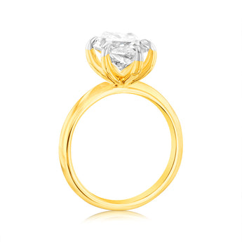 Luminesce Lab Grown 4 Carats Certified Marquise Diamond Engagement Ring in 18ct Yellow Gold