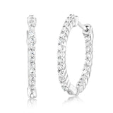 Luminesce Lab Grown Sterling Silver 1/4 Carat Diamond Hoop Earrings