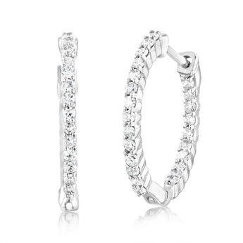 Luminesce Lab Grown Sterling Silver 1/4 Carat Diamond Hoop Earrings