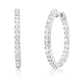 Luminesce Lab Grown Sterling Silver 2 Carat Diamond Hoop Earrings