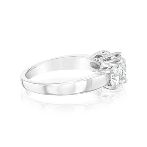 Luminesce Lab Grown Sterling Silver 2 Carat Diamond Trilogy Ring