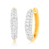 Luminesce Lab Grown 0.4 Carat Diamond Gold Plated Silver Hoop Earrings