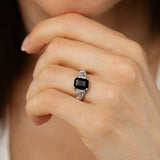 Luminesce Lab Grown 9ct White Gold 1/2 Carat Diamond 3 Carat Natural Sapphire Ring