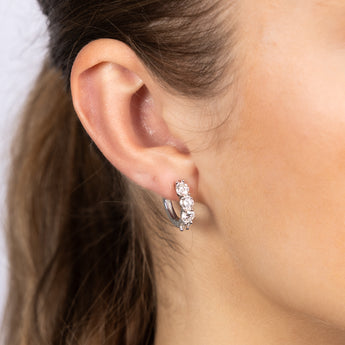 Luminesce Lab Grown 2 Carat Diamond Hoop Earrings Sterling Silver