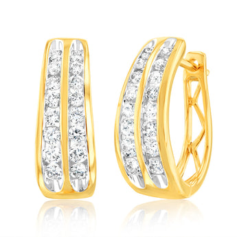Luminesce Lab Grown 9ct Yellow Gold 1/2 Carat Diamond Hoop Earring