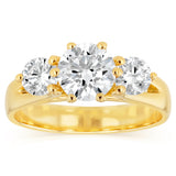 Luminesce Lab Grown 18ct Yellow Gold 1.8 Carat Diamond Trilogy Ring
