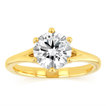 Luminesce Lab Grown 18ct Yellow Gold 2 Carat Diamond Ring