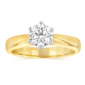 Luminesce Lab Grown 18ct Yellow Gold 1 Carat Diamond Ring