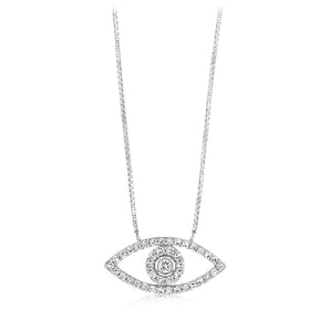 Luminesce Lab Grown 1/4 Carat Diamond Evil Eye Pendant in Sterling Silver