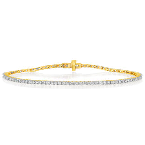 1 Carat Luminesce Lab Grown Diamond Tennis Bracelet in 9ct Yellow Gold