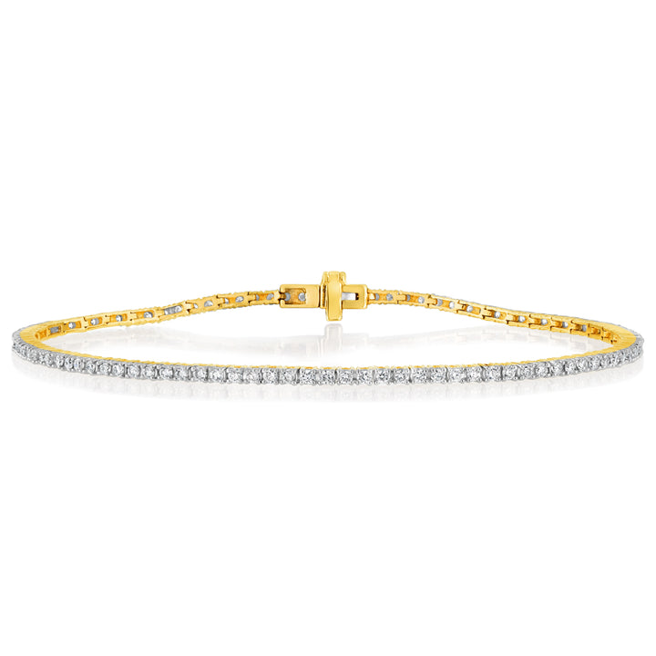 1 Carat Luminesce Lab Grown Diamond Tennis Bracelet in 9ct Yellow Gold
