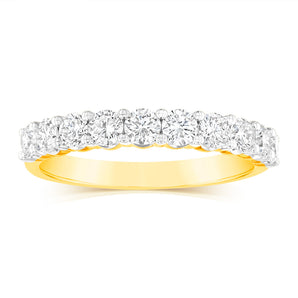 Luminesce Lab Grown 18ct Yellow Gold 3/4 Carat Diamond Eternity Ring