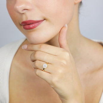 Luminesce Lab Grown 9ct yellow Gold 0.40 Carat Halo Brilliant Cut Ring