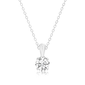 Luminesce Lab Grown 1 Carat Solitaire Diamond Pendant Sterling Silver