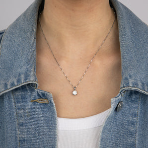 Luminesce Lab Grown 1 Carat Solitaire Diamond Pendant Sterling Silver