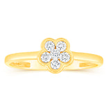 Luminesce Lab Grown 9ct Yellow Gold 1/5 Carat Flower Shaped Diamond Ring