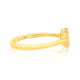 Luminesce Lab Grown 9ct Yellow Gold 1/5 Carat Flower Shaped Diamond Ring