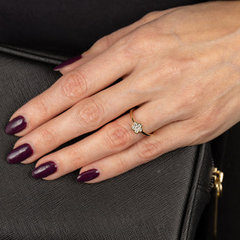 Luminesce Lab Grown 9ct Yellow Gold 1/5 Carat Flower Shaped Diamond Ring