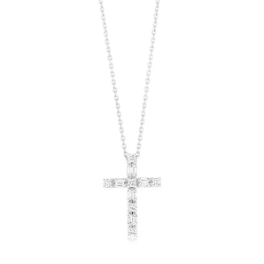 Luminesce Lab Grown 1/4 Carat Cross Pendant on 45cm Chain in 9ct White Gold