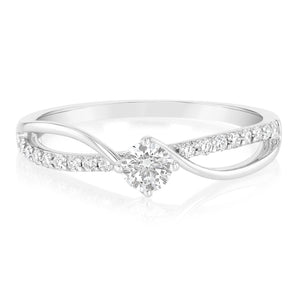 Luminesce Lab Grown 1/2 Carat Diamond Ring 9ct White Gold