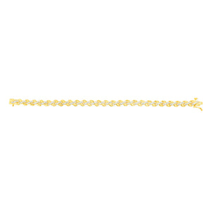 Luminesce Lab Grown 0.40 Carat Tennis Diamond Bracelet in Gold Plated Silver 17.5CM