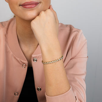 Luminesce Lab Grown 0.40 Carat Tennis Diamond Bracelet in Gold Plated Silver 17.5CM