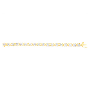 Luminesce Lab Grown 1 Carat Tennis Diamond Bracelet in Gold Plated Silver  17.5CM