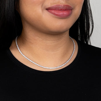 Luminesce Lab Grown 12 Carats Diamond Tennis Necklace in 9ct White Gold