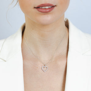 Luminesce Lab Grown 1/3 Carat Diamond Heart Pendant in 9ct White Gold
