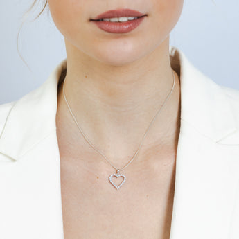 Luminesce Lab Grown 1/3 Carat Diamond Heart Pendant in 9ct White Gold