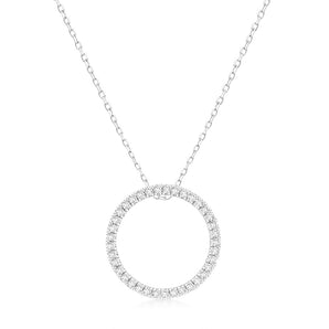 Luminesce Lab Grown 1/2 Carat Diamond Circle Pendant in 9ct White Gold