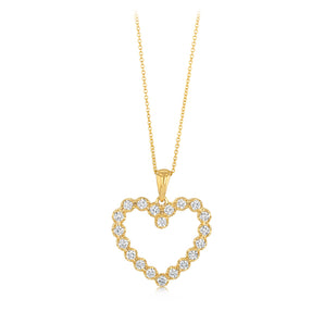 Luminesce Lab Grown 1/2 Carat Diamond Heart Pendant on 45cm Chain in 9ct Yellow Gold