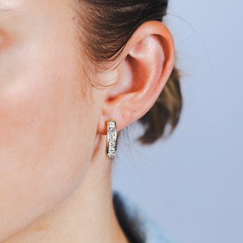 Luminesce Lab Grown 1.5 Carats Diamond Hoop Earring in 9ct Yellow Gold