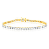 Luminesce Lab Grown 3 Carat Diamond Tennis Bracelet in 9ct Yellow Gold