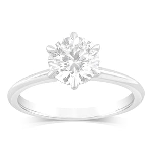 Luminesce Lab Grown 2 Carats Diamond Solitaire Ring in 9ct White Gold